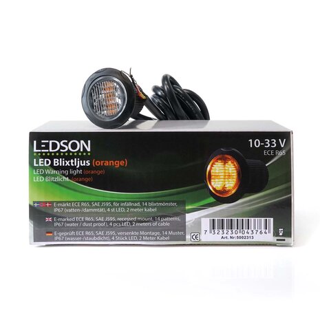 LEDSON - LED FLASH LIGHT - HIDE AWAY - ECE R65 - ARANCIA