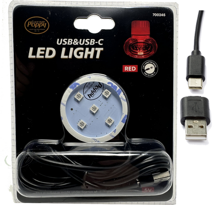 Illuminazione LED Poppy rossa USB e USB-C