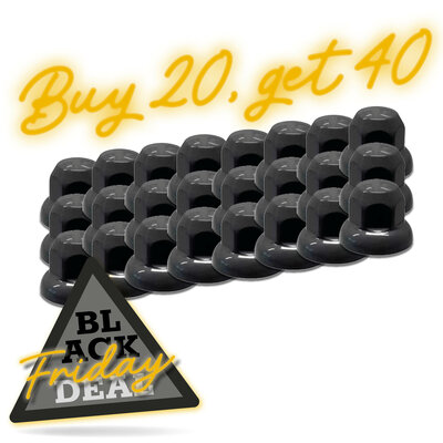 TAPPO DADO RUOTA IN PLASTICA 32MM NERO