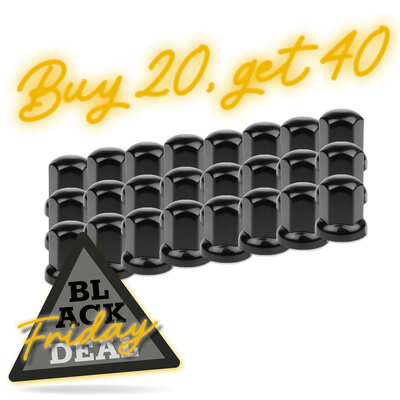 XXL - COPRIDADO RUOTA IN PLASTICA NERA 32MM - ALTEZZA 53MM