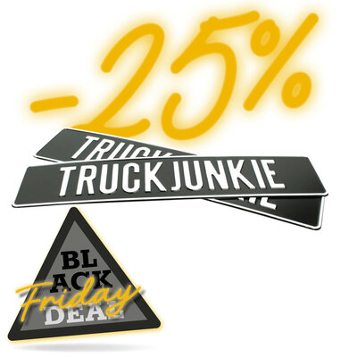 TRUCKJUNKIE - TARGA - NERA CON STAMPA BIANCA