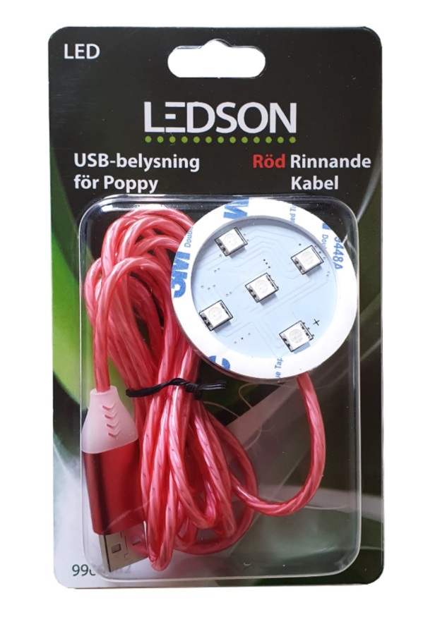 LEDSON - "RUNNING" POPPY LED - ROSSO - USB