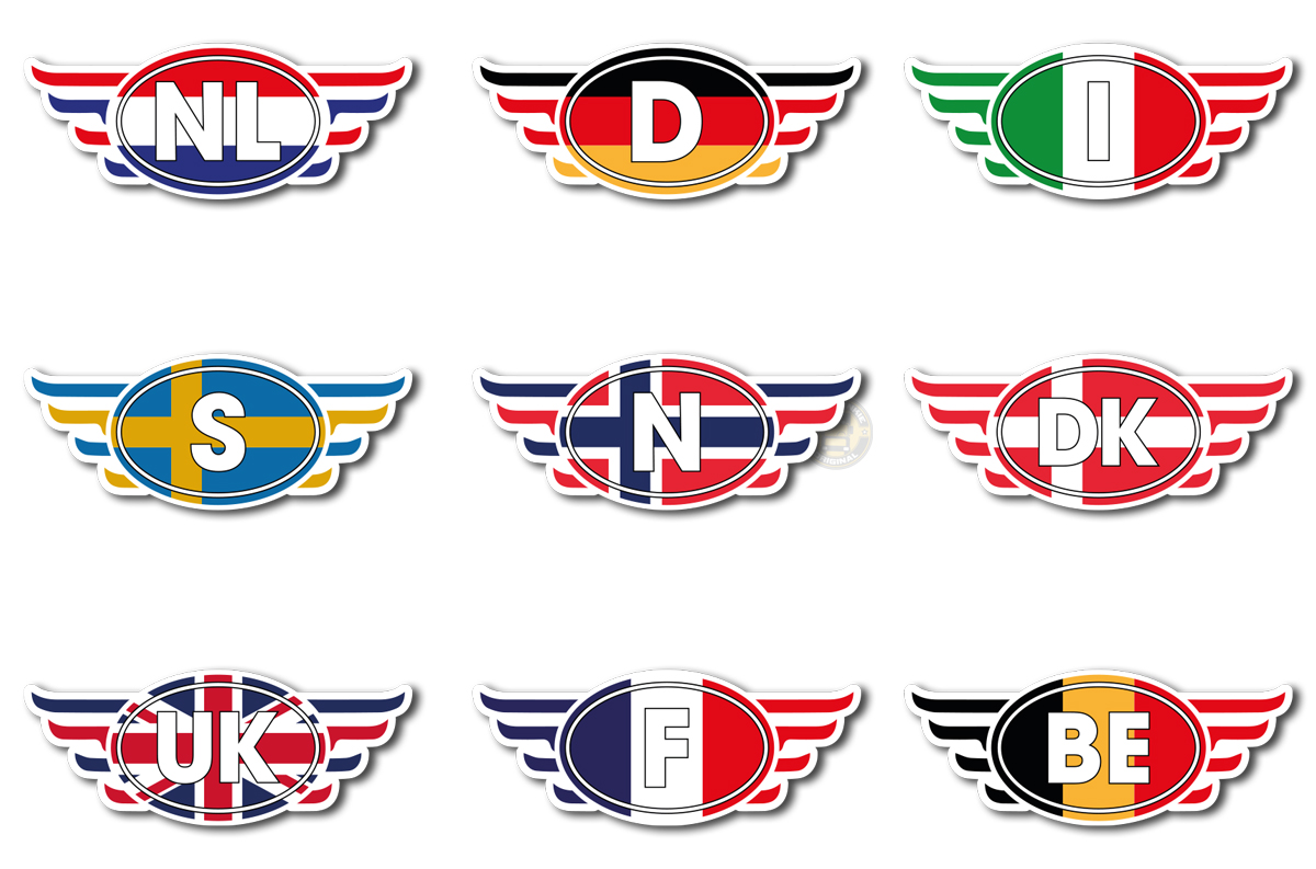 BANDIERA DEL PAESE – STILE TJ - FULL PRINT ADESIVO