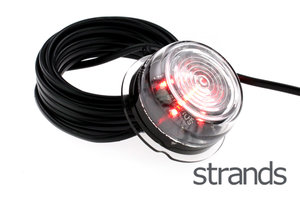 STRANDS - LAMPADA INDICATORE LATERALE A LED VIKING - ROSSO *VETRO TRASPARENTE*