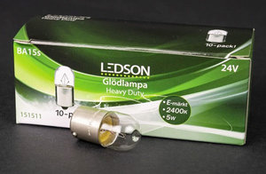 LEDSON - LAMPADINA BA15s - 24V HEAVY DUTY - CONFEZIONE DA 10