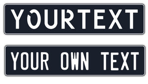 PLATE BLUE / WHITE OWN TEXT