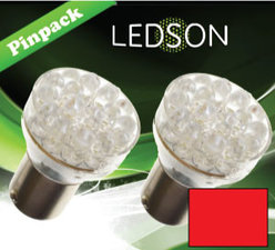 LED-LAMP RED - 360  13 DIODE  P21/5W BAY15d