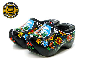 COPPIA DI ZOCCOLI IN LEGNO - 10CM - NERO