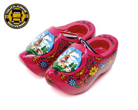 COPPIA DI ZOCCOLI IN LEGNO - 10CM - ROSA