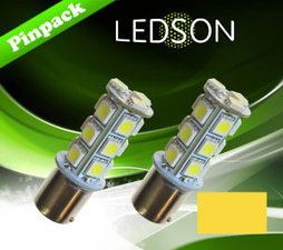 LAMPADA LED GIALLO/AMBRA 360 P21W 18SMD BA15s